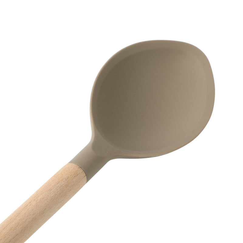 Sur La Table Kitchen Essentials Spoon - Silicone / Nylon Head - Beech Wood Handle - Tie Card