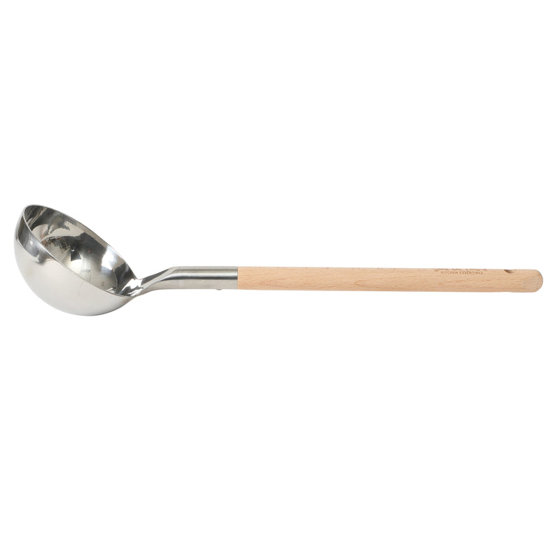 Sur La Table Kitchen Essentials Ladle - Stainless Steel Head - Beech Wood Handle - Tie Card