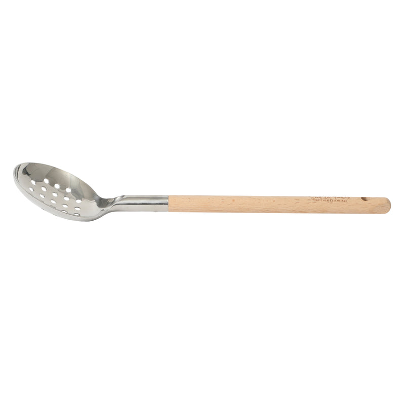Sur La Table Kitchen Essentials Skimmer - Stainless Steel Head - Beech Wood Handle - Tie Card