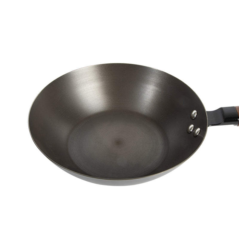 Babish 9.5" Carbon Steel Wok - Long WoodHandle - Color Sleeve w/ Remailer