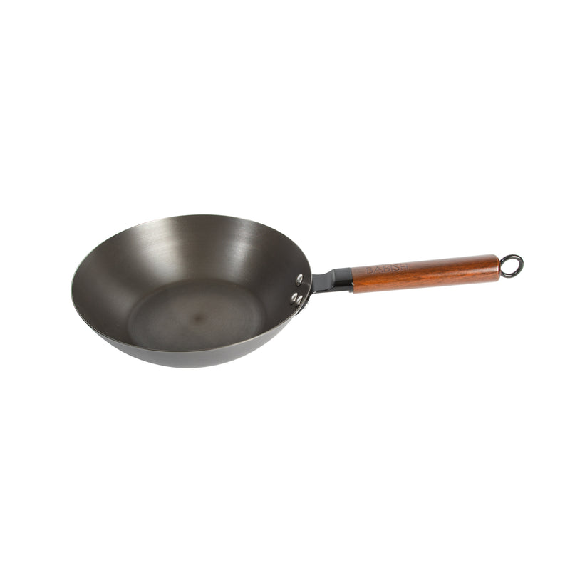 Babish 9.5" Carbon Steel Wok - Long WoodHandle - Color Sleeve w/ Remailer