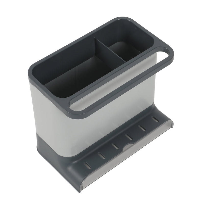 Gibson Home Ledgebrook - 7.2 IN L X 4.6 IN W X 6.1 IN H Sink Organizer - Grey - Galvanized Board w/ Powder Coat - Silk Logo Print - SS - Gift Boxw/ Remailer