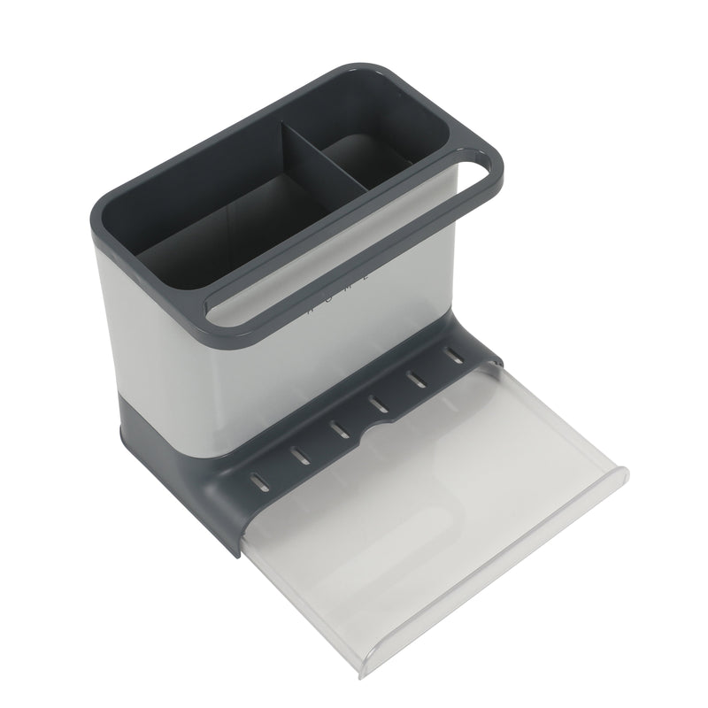 Gibson Home Ledgebrook - 7.2 IN L X 4.6 IN W X 6.1 IN H Sink Organizer - Grey - Galvanized Board w/ Powder Coat - Silk Logo Print - SS - Gift Boxw/ Remailer