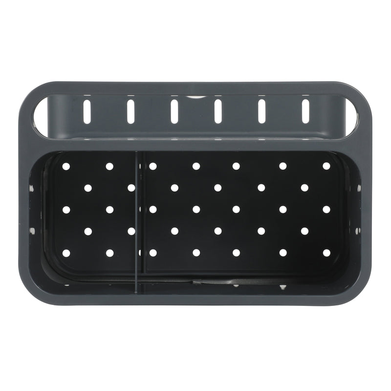 Gibson Home Ledgebrook - 7.2 IN L X 4.6 IN W X 6.1 IN H Sink Organizer - Grey - Galvanized Board w/ Powder Coat - Silk Logo Print - SS - Gift Boxw/ Remailer
