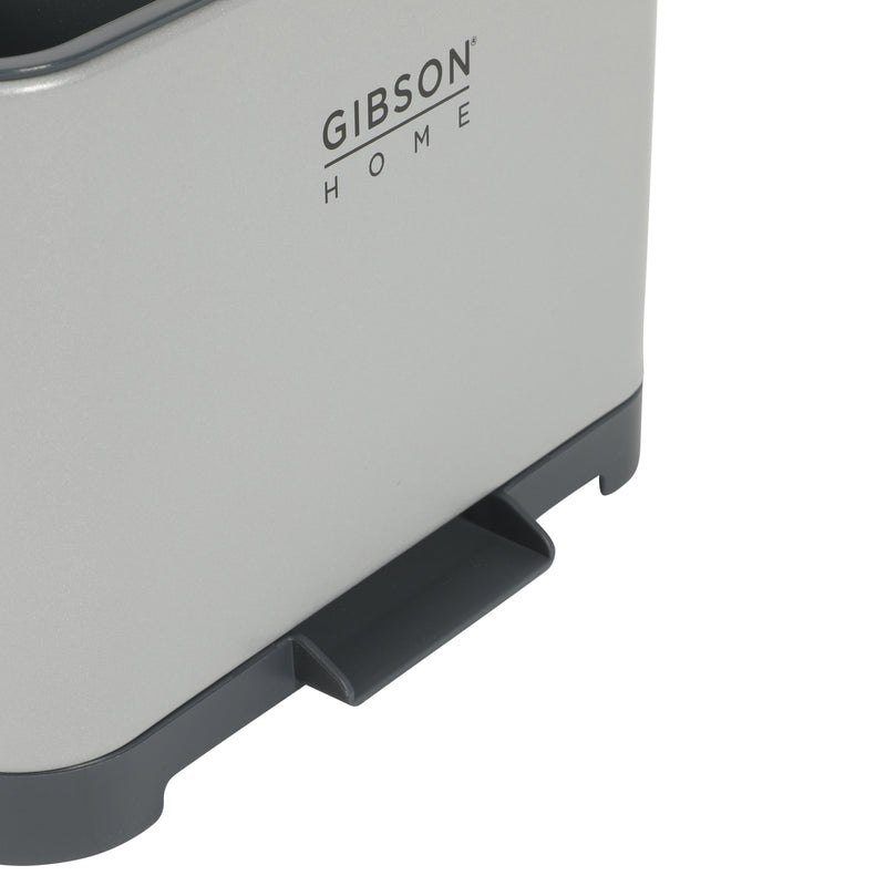 Gibson Home Ledgebrook - 7.04 IN L X 3.74 IN W X 5.3 IN H Sink Caddy  - Metal Panel / PP Base / ABS Cover / Powder Coat Tray - Silk Logo Print - SS - Gift Box w/ Remailer
