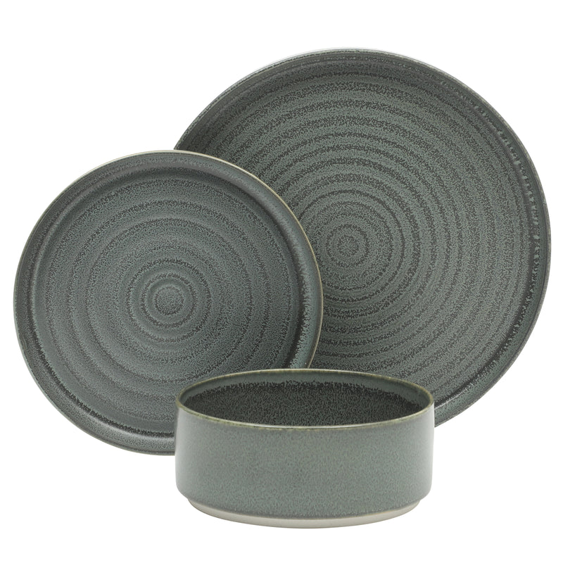 Gibson Elite Echo Bay 12 pc Reactive Glaze Porcelain Dinnerware Set - Factory Remailer