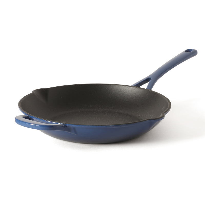 Martha Stewart Gatwick 12" Enameled Cast Iron Skillet - Gray Interior - Round - Color Sleeve w/ RM