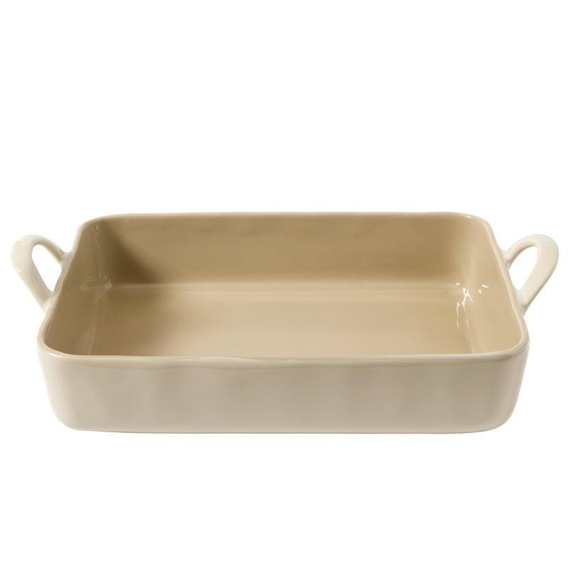 Bloomhouse 3pc 4.8qt Stoneware Baker With Tools - Linen/Taupe - Solid Color - Olive Wood - Gift Box w/ Remailer