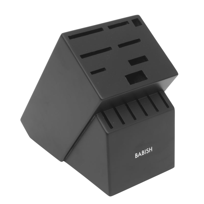Babish 15 pc German Steel Cutlery Set w/ Black Rubber Wood Block - Gift Box w/ Remailer