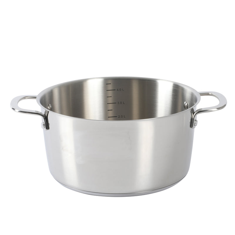 Sur la Table Kitchen Essentials Chef's Deck 10pc Stainless Steel Cookware Set - Polish Ext - Impact Bonded Base - SS Hollow Handle - GBX w/ Remailer
