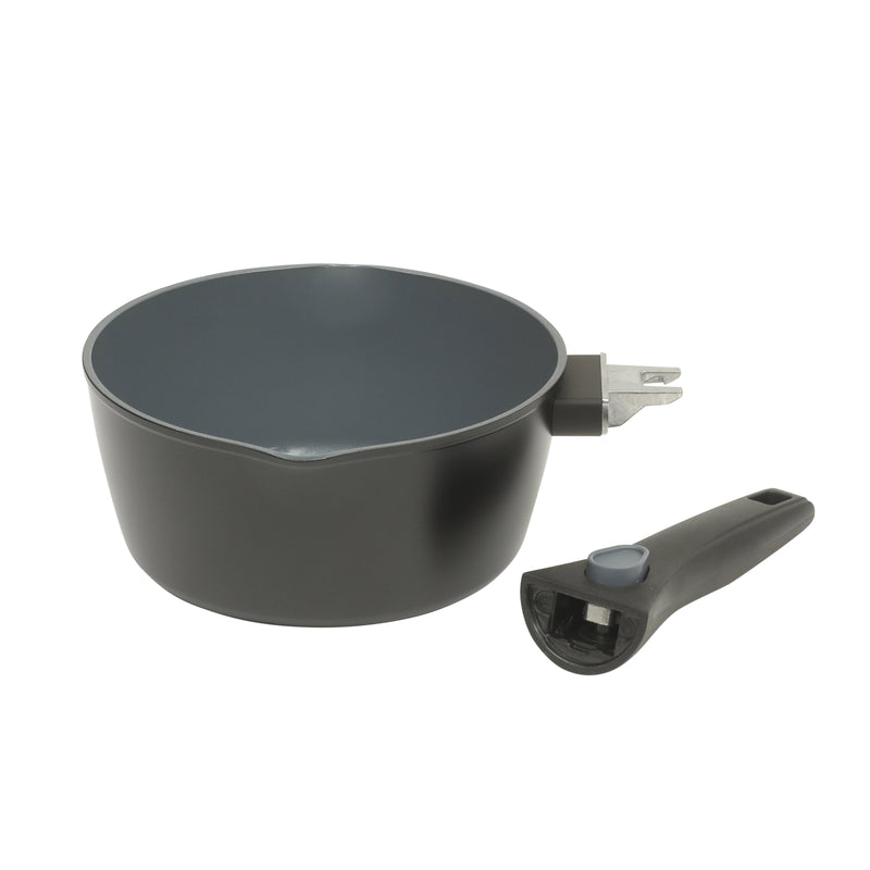Oster Smarthandle Advance 13pc Forged Aluminum Cookware Combo Set - Ceramic Non-Stick Interior - Induction Base - Detachable Bakelite Handle - Gift Box