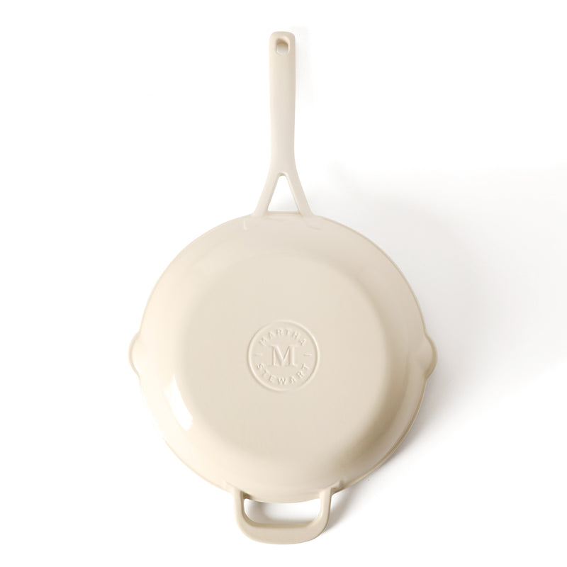 Martha Stewart Gatwick 12" Enameled Cast Iron Skillet - Gray Interior - Round - Color Sleeve w/ RM