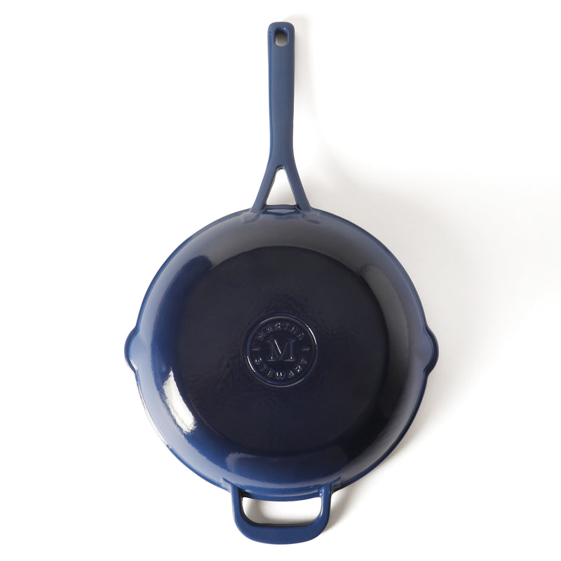 Martha Stewart Gatwick 12" Enameled Cast Iron Skillet - Gray Interior - Round - Color Sleeve w/ RM