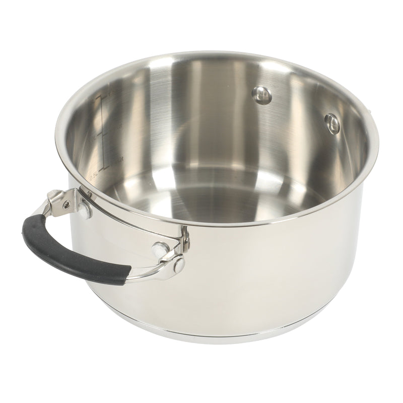 Oster Platinum Silverbolt 6pc 5-Ply Stackable Dutch Oven Set - Straight Shape - Foldable Wire Handle - Gift Box w/ Remailer