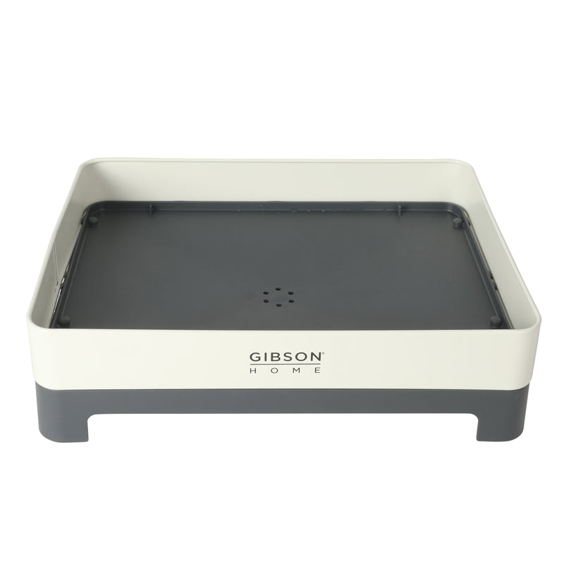 Gibson Home Stainless Steel - 16.3 in L (including the drip water 19.3in) Dish Rack - Galvanized Board w/ Powder Coat - Silk Logo Print - Color Sleeve w/ Remailer