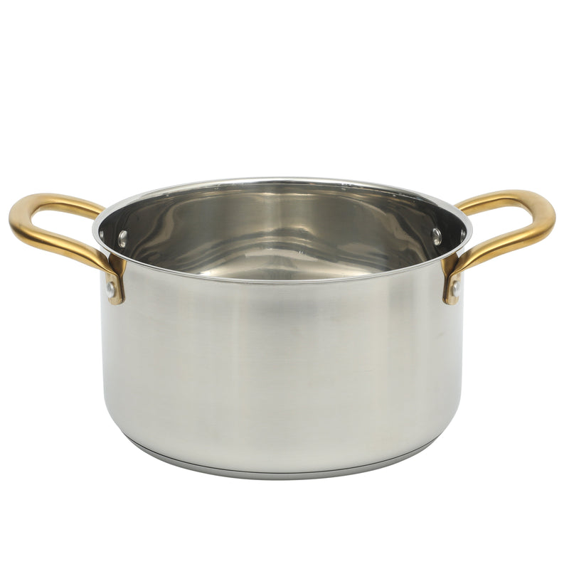 Oster Davinelle 12pc Stainless Steel Cookware Set w/ Kitchen Tools - Gold PVD Handle - Gift Box
