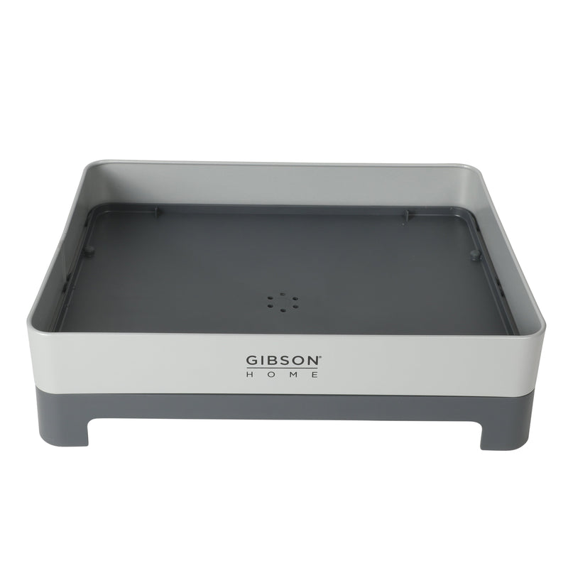 Gibson Home Stainless Steel - 16.3 in L (including the drip water 19.3in) Dish Rack - Galvanized Board w/ Powder Coat - Silk Logo Print - Color Sleeve w/ Remailer
