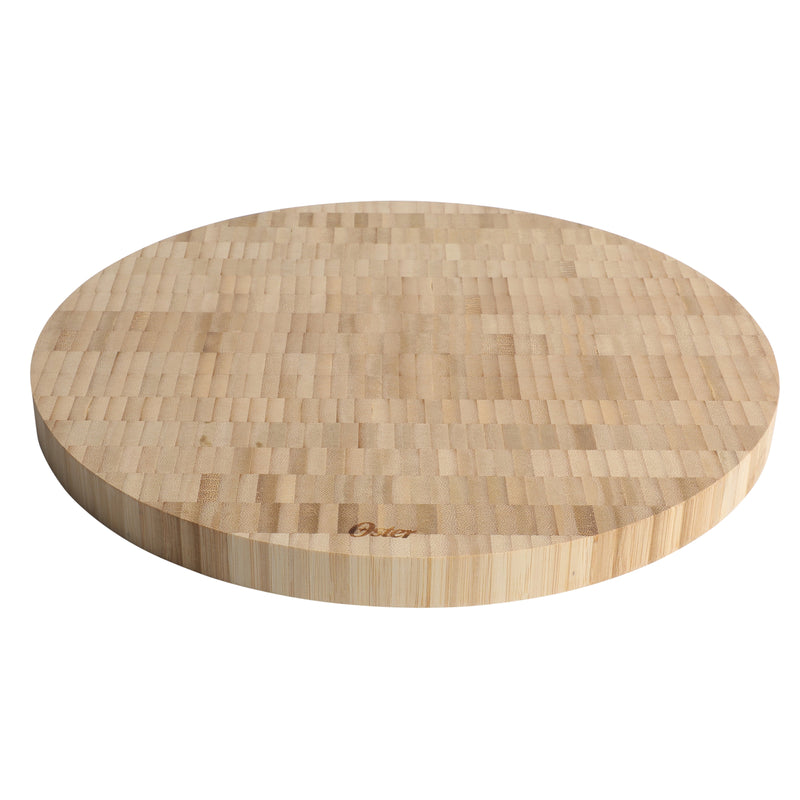 Oster Capeheart 14" Bamboo Cutting Board - Round - Oil Finished - Color Label