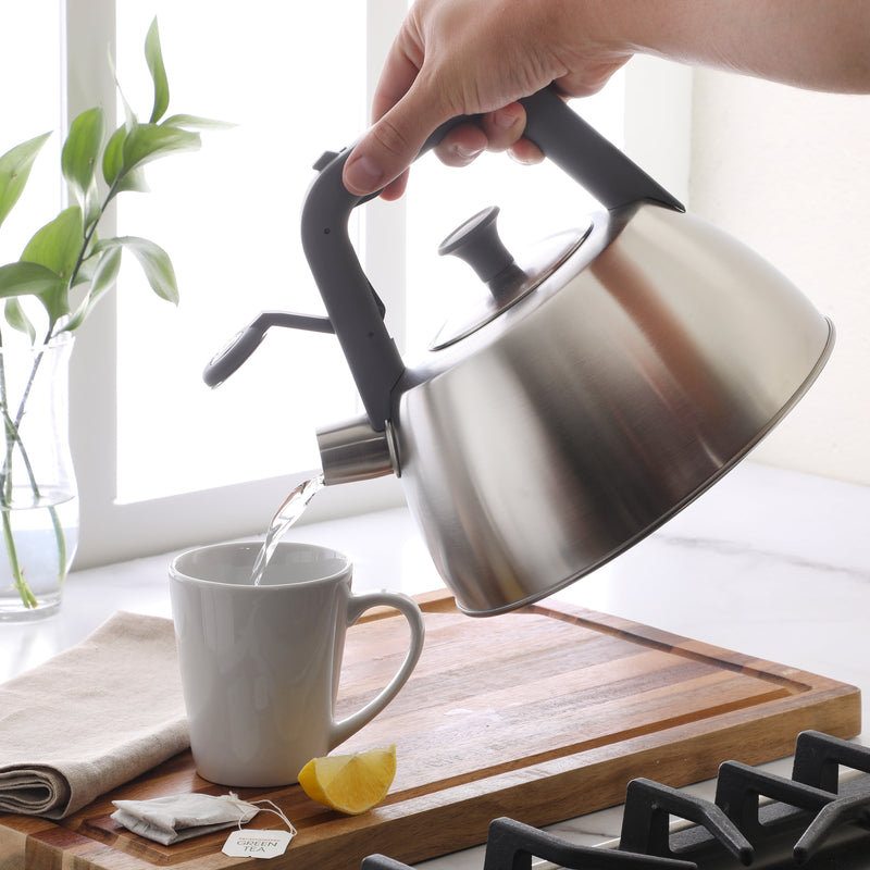 Oster Beauford 2.85 qt Tea Kettle w/ Lid - Brushed - Nylon Handle - Stainless Steel - Color Sleeve