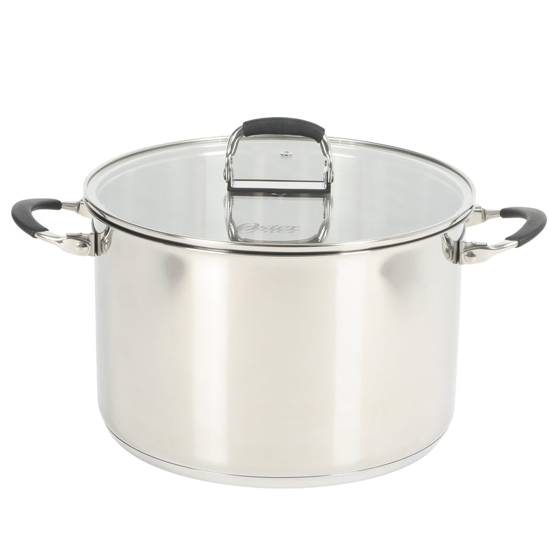 Oster Platinum Silverbolt 6pc 5-Ply Stackable Dutch Oven Set - Straight Shape - Foldable Wire Handle - Gift Box w/ Remailer
