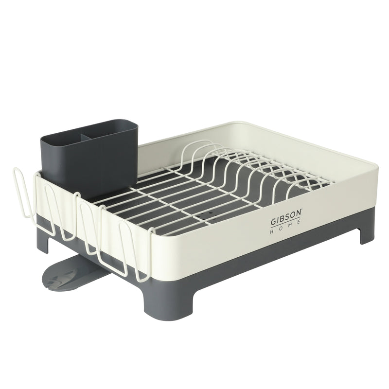 Gibson Home Stainless Steel - 16.3 in L (including the drip water 19.3in) Dish Rack - Galvanized Board w/ Powder Coat - Silk Logo Print - Color Sleeve w/ Remailer