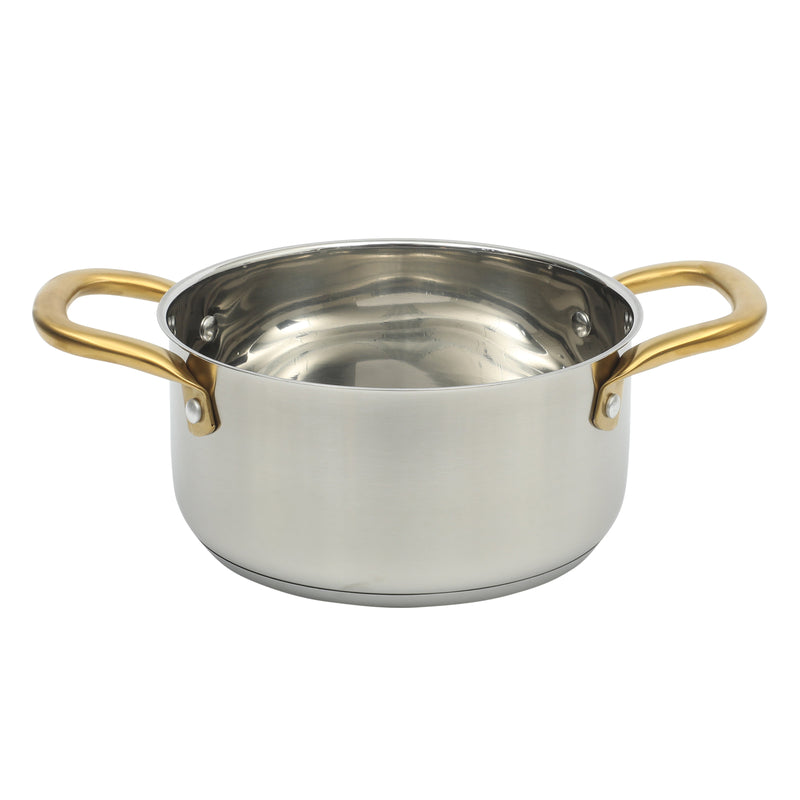 Oster Davinelle 12pc Stainless Steel Cookware Set w/ Kitchen Tools - Gold PVD Handle - Gift Box