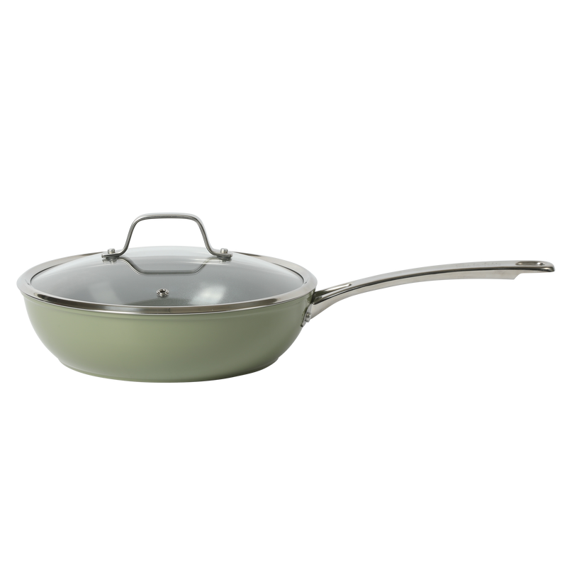 Sur la Table Kitchen Essentials Gourmet Cuisine 10pc Forged Aluminum Cookware Set w/ Glass Lid - Grey Ceramic Titanium Interior - Induction Base - Stainless Steel Hollow Handle - Gift Box w/ Remailer