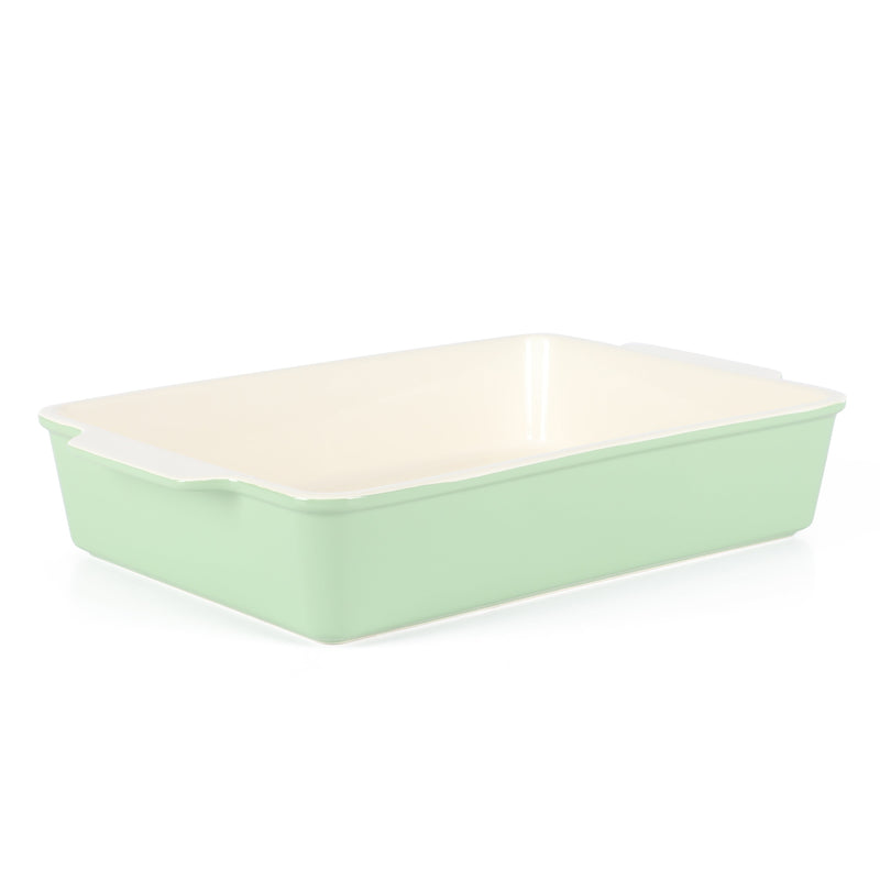 Martha Stewart Everyday Tilden 9" x 13" Baker w/ PP Lid - Two-Tone - Rectangle - Solid Color - Stoneware - Color Sleeve W/ Rm