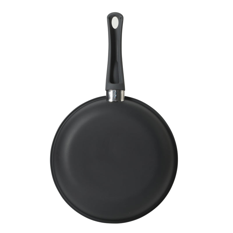 Gibson Home Clipperton 10" Carbon Steel Frying Pan - Grey Speckle Interior - Matte Charcoal Exterior - Soft Touch Handle - Open Stock w/ Color Label