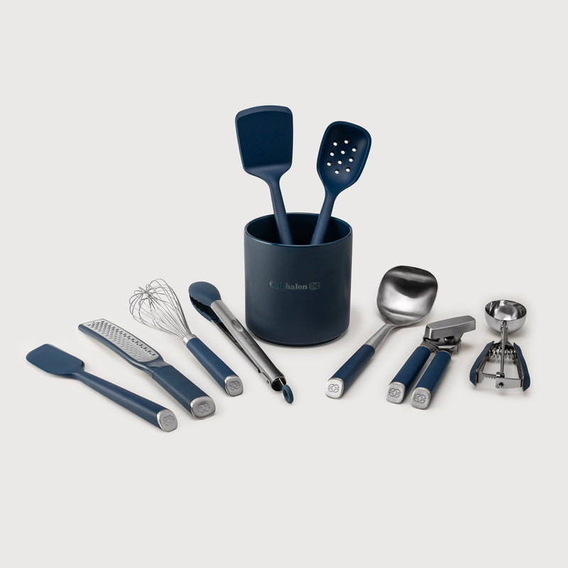 Calphalon Edge 10 pc Kitchen Tool & Gadget Set w/ Crock - Gift Box