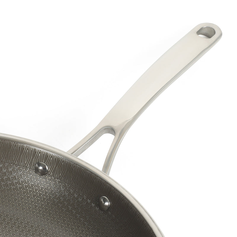 Martha Stewart Badgley 8" Tri-Ply Stainless Steel Etching Ceramic Non-Stick Fry Pan - Color Sleeve