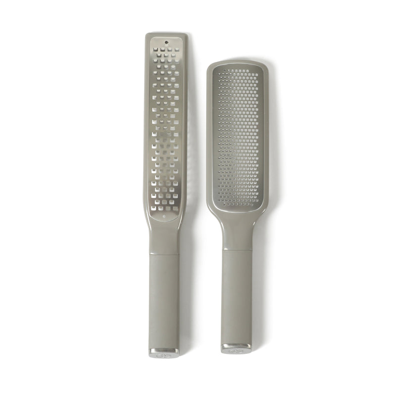 Calphalon Edge - 2 pc Stainless Steel Head Long & Short Graters w/ Cover - Open Stock w/ Tie Card