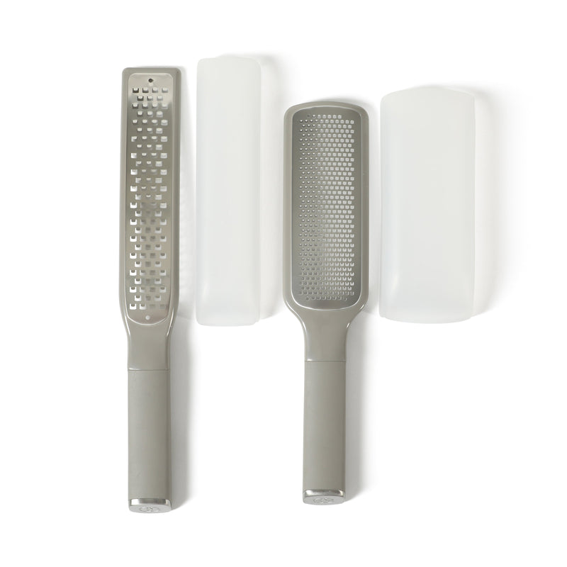Calphalon Edge - 2 pc Stainless Steel Head Long & Short Graters w/ Cover - Open Stock w/ Tie Card