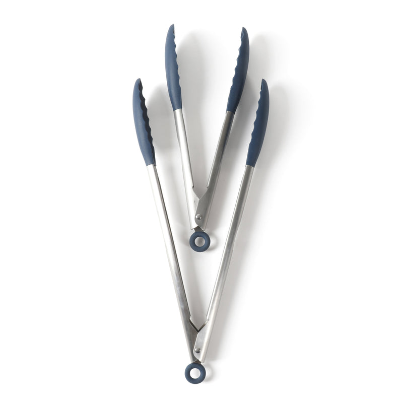 Calphalon Edge 2 pc Stainless Steel / Silicone HeadFood Tongs - Open Stock w/ Tie Card