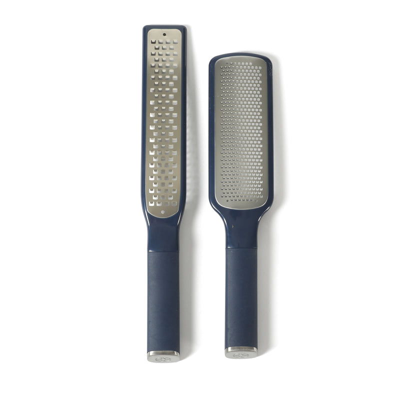 Calphalon Edge - 2 pc Stainless Steel Head Long & Short Graters w/ Cover - Open Stock w/ Tie Card