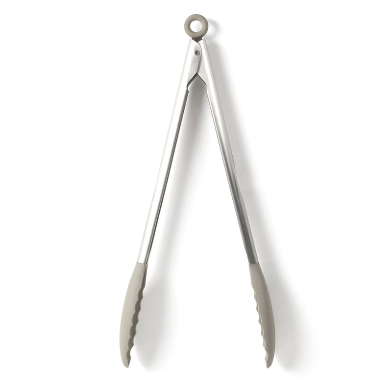 Calphalon Edge Stainless Steel / Silicone HeadFood Tongs - Open Stock w/ Tie Card (Taupe)