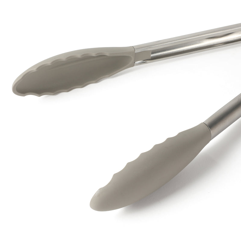 Calphalon Edge Stainless Steel / Silicone HeadFood Tongs - Open Stock w/ Tie Card (Taupe)