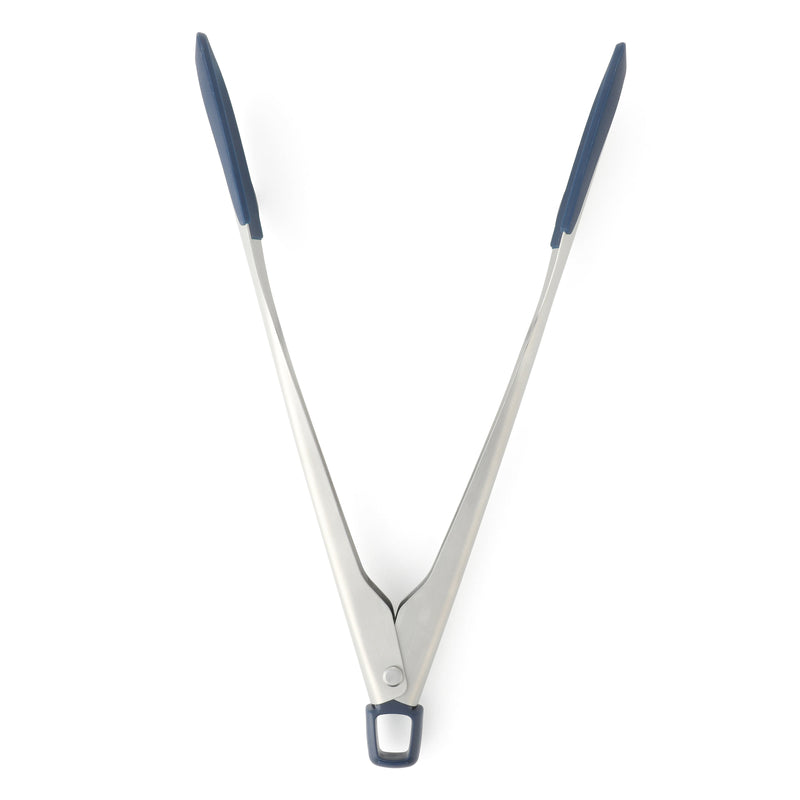 Calphalon Prime Stainless Steel Stand Alone Tongs w/ Inside Silicone Head - Navy - Open Stock w/ Tie Card