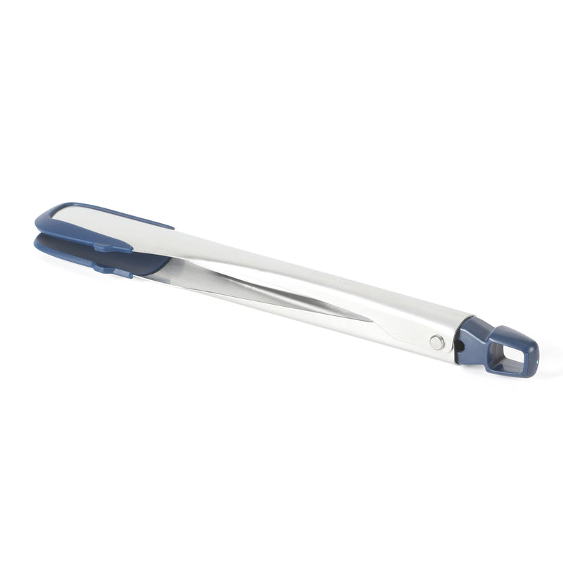 Calphalon Prime Stainless Steel Stand Alone Tongs w/ Inside Silicone Head - Navy - Open Stock w/ Tie Card