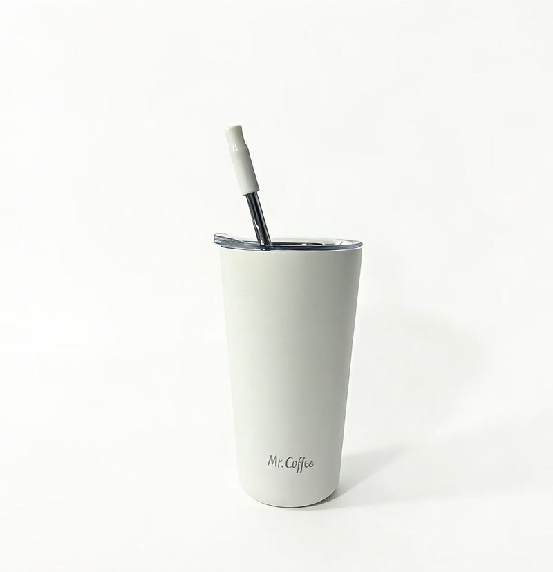 Mr. Coffee Java Quest 23oz Double Wall Stainless Steel Tumbler w/ Stainless Steel Straw - Open Stock w/ UPC Label