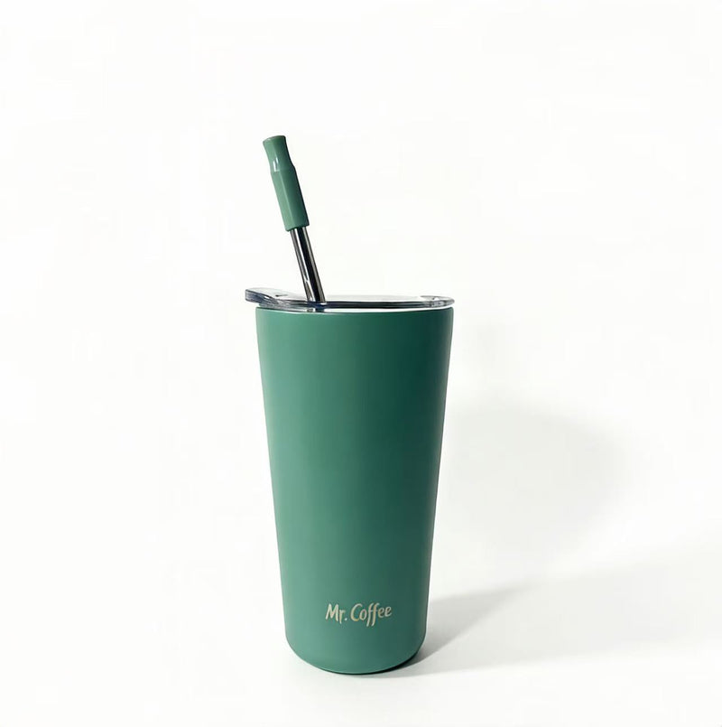 Mr. Coffee Java Quest 23oz Double Wall Stainless Steel Tumbler w/ Stainless Steel Straw - Open Stock w/ UPC Label