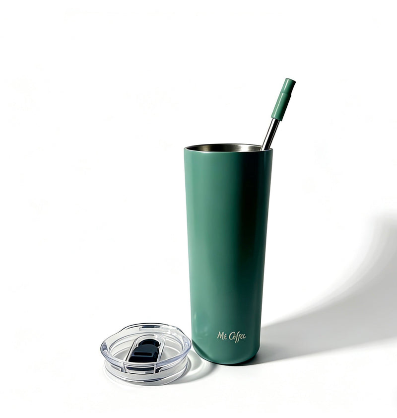 Mr. Coffee Java Quest 16oz Double Wall Stainless Steel Tumbler w/ Stainless Steel Straw - Open Stock w/ UPC Label