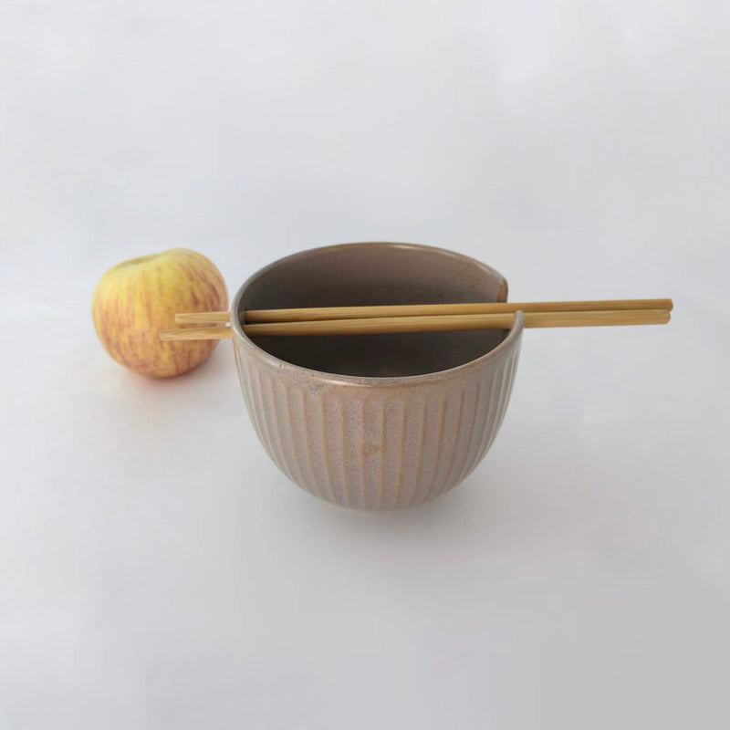 Gibson Elite Nightscape 5.25" Reactive Glaze Stoneware Noodle Bowl w/ Chopsticks - Color Sleeve