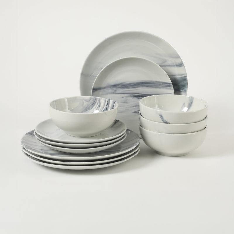 Gibson Home Cloudlight 12pc Decorated Porcelain Dinnerware Set - Gift Box