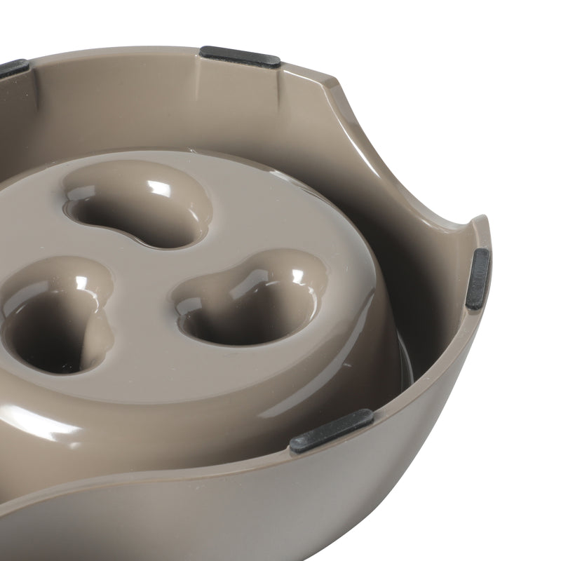 Gibson home Curious Canines 12.75" Melamine Slow Feeder w/ 6.75"Stainless Steel Pet Bowl Insert - Open Stock w/ Color Label