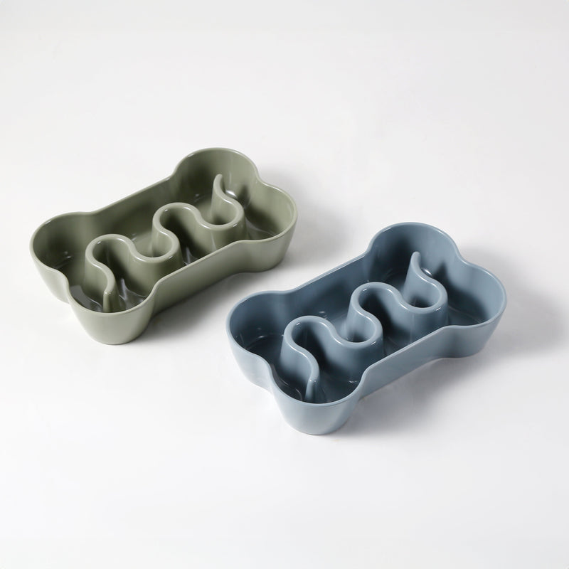 Gibson Home Curious Canines 9" Melamine Bone Shape Pet Slow Feeder - Open Stock w/ Color Sleeve