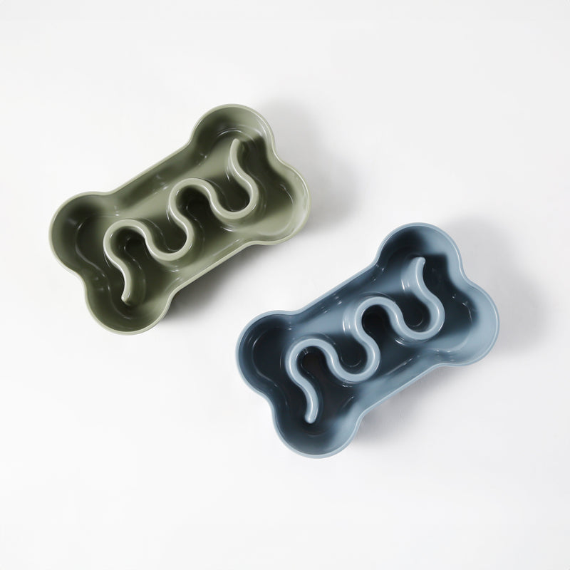 Gibson Home Curious Canines 9" Melamine Bone Shape Pet Slow Feeder - Open Stock w/ Color Sleeve