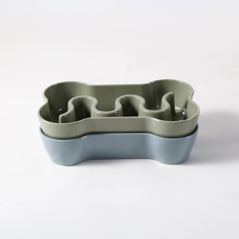 Gibson Home Curious Canines 9" Melamine Bone Shape Pet Slow Feeder - Open Stock w/ Color Sleeve