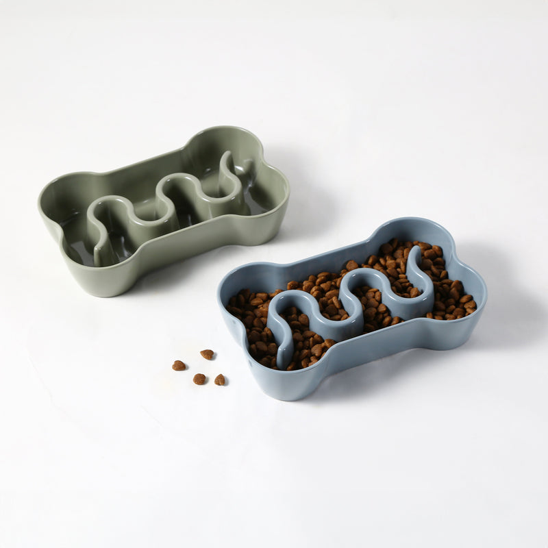 Gibson Home Curious Canines 9" Melamine Bone Shape Pet Slow Feeder - Open Stock w/ Color Sleeve