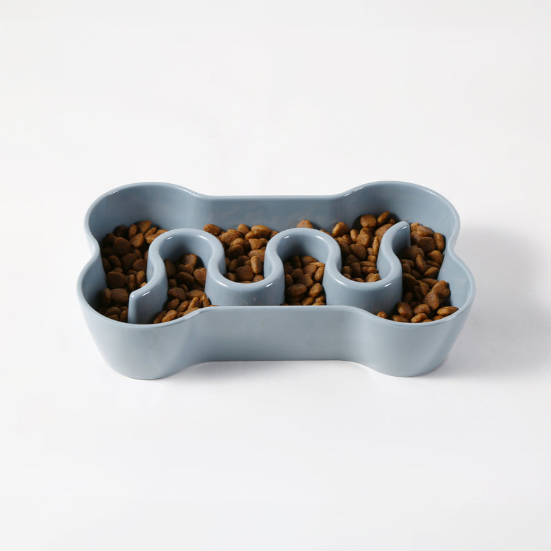 Gibson Home Curious Canines 9" Melamine Bone Shape Pet Slow Feeder - Open Stock w/ Color Sleeve
